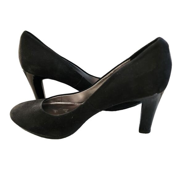 Anna Klein Suede-Like Black Chunky Heels 9M - Picture 4 of 7